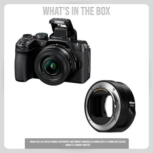 Nikon Z50 II 20.9 MP DX-Format Lightweight and Compact Mirrorless Camera with 16-50mm Lens Bundle with Nikon FTZ II Mount Adapter (2 Items) (Renewed) in Saudi Arabia