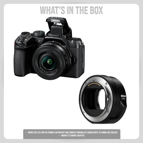 Nikon Z50 II 20.9 MP DX-Format Lightweight and Compact Mirrorless Camera with 16-50mm Lens Bundle with Nikon FTZ II Mount Adapter (2 Items) (Renewed) in Saudi Arabia