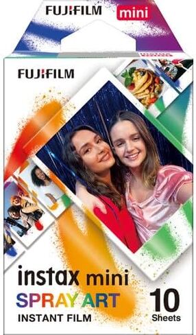 حزمة فيلم FUJIFILM INSTAX MINI Spray Art الفوري (100 صورة) مع قطعة قماش للتنظيف من الألياف الدقيقة in Saudi Arabia