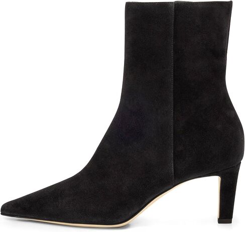 Women's Kitten Heel Ankle Boots Faux Suede Side Zipper Dressy Low Heeled Bootie Pointed Toe Fall Winter Office Wedding Booties for Ladies in Saudi Arabia