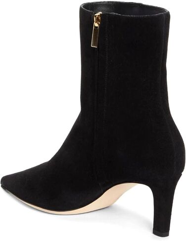Women's Kitten Heel Ankle Boots Faux Suede Side Zipper Dressy Low Heeled Bootie Pointed Toe Fall Winter Office Wedding Booties for Ladies in Saudi Arabia