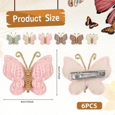Toddler Hair Bows, 6pcs Bow Clips for Baby Girls, Mini Butterfly Clips Hair Accessories for Infants Baby Kids Fine Hair in Saudi Arabia