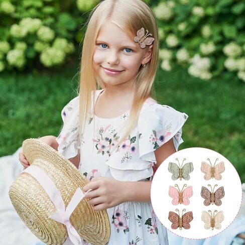 Toddler Hair Bows, 6pcs Bow Clips for Baby Girls, Mini Butterfly Clips Hair Accessories for Infants Baby Kids Fine Hair in Saudi Arabia