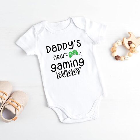 Daddy's New Gaming Buddy Baby Bodysuit | Baby Gift | Funny Baby Jumpsuit in Saudi Arabia