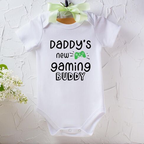 Daddy's New Gaming Buddy Baby Bodysuit | Baby Gift | Funny Baby Jumpsuit in Saudi Arabia