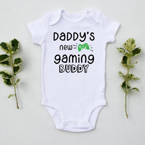 Daddy's New Gaming Buddy Baby Bodysuit | Baby Gift | Funny Baby Jumpsuit in Saudi Arabia