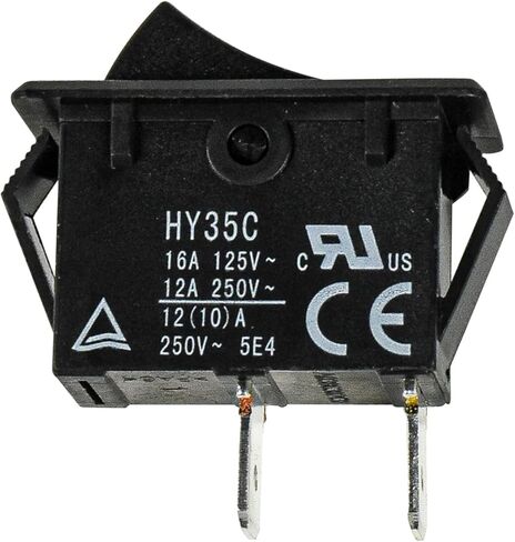 HQRP ON Off Rocker Switch 2-Prong 16A 125V Compatible with Dewalt 5140069-87 DWFP55120 STFP70635MJ Air Compressor, UL Listed in Saudi Arabia