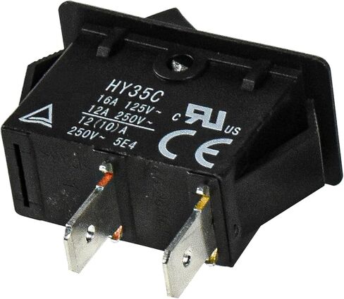 HQRP ON Off Rocker Switch 2-Prong 16A 125V Compatible with Dewalt 5140069-87 DWFP55120 STFP70635MJ Air Compressor, UL Listed in Saudi Arabia