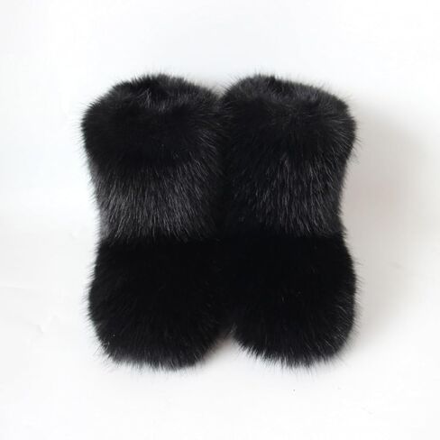 QMFUR أطفال بنات بنين فروي رقيق قصير حذاء الثلوج الجلد المدبوغ فو الفراء التمهيد شتاء دافئ منتصف العجل التمهيد مريحة حذاء مسطح في الهواء الطلق in Kuwait