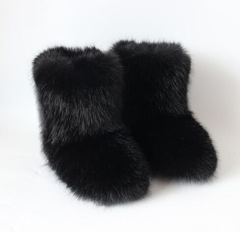 QMFUR أطفال بنات بنين فروي رقيق قصير حذاء الثلوج الجلد المدبوغ فو الفراء التمهيد شتاء دافئ منتصف العجل التمهيد مريحة حذاء مسطح في الهواء الطلق in Kuwait