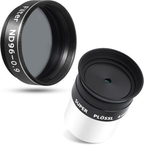 Astromania 1.25" 4mm Super Plossl Telescope Eyepiece - Bundle with - Moon Filter 1.25 inch ND96-0.9 in Saudi Arabia