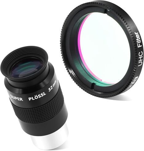 Astromania 1.25" 32mm Super Plossl Telescope Eyepiece - Bundle with - 1.25" UHC (Ultra High Contrast) Filter in Saudi Arabia