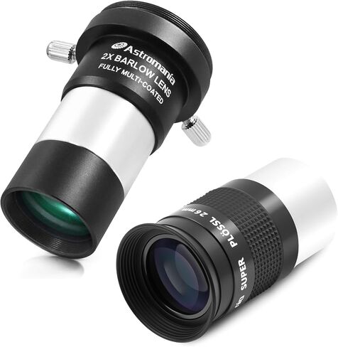 Astromania 1.25" 26mm Super Plossl Telescope Eyepiece - Bundle with - 2X Barlow Lens Upgraded 1.25 inch in Saudi Arabia