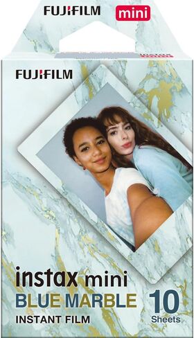 حزمة فيلم FUJIFILM INSTAX MINI الفوري (رخام أزرق، 100 درجة تعريض) مع قطعة قماش للتنظيف من الألياف الدقيقة in Saudi Arabia