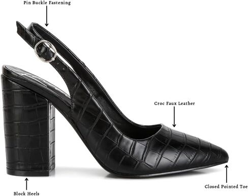 لندن راج ماشا Croctexture حبال الكعب الخلفي in Saudi Arabia