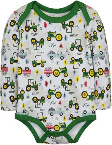 John Deere White Farm Print Long Sleeve One Piece Bodysuit Sizes 3/6, 6/9, 9/12 Months in Saudi Arabia