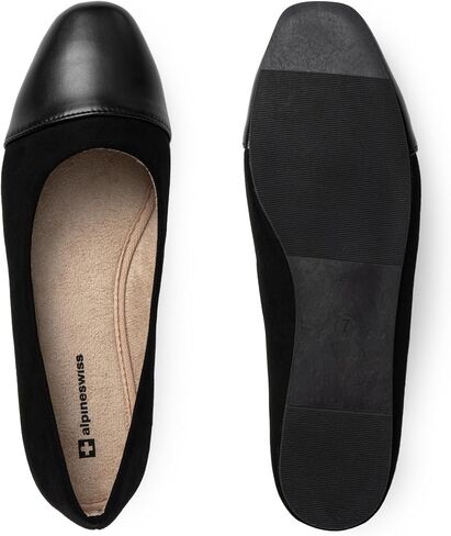 Alpine Swiss Tory Womens Square Toe Ballet Flats Cap Toe Slip On Comfort Shoes in Saudi Arabia