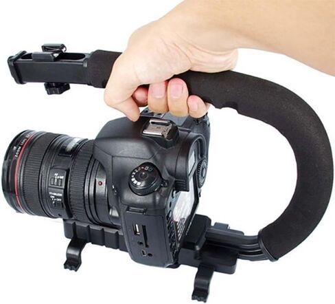GOWENIC Camera Accessories, C Shaped Flash Stand Stabilizer with Detachable Shoe Rack for Compact Cameras Camcorders Video Lights Microphones (As Shown) in Saudi Arabia