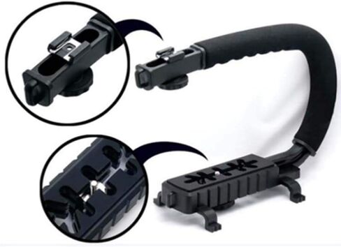 GOWENIC Camera Accessories, C Shaped Flash Stand Stabilizer with Detachable Shoe Rack for Compact Cameras Camcorders Video Lights Microphones (As Shown) in Saudi Arabia