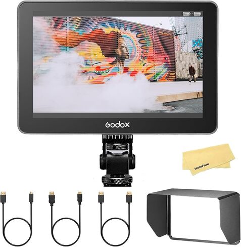 Godox GM7S 4K 1200nit HDMI 7" Ultra Bright Camera Monitor,160°H/160°V Viewing Angle,25 Custom LUT Files,DC/Type-C Power Supply,1920x1200 Higher Resolution,Suitable for Photography,Video Surveillance in Saudi Arabia