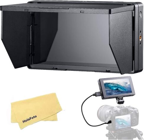 شاشة GODOX GM55 على الكاميرا، شاشة لمس 5.5 بوصة 4K HDMI، زاوية عرض 160 درجة ارتفاع/160 درجة فولت، دقة Full HD 1920x1080، تدعم 25 LUT مخصص ثلاثي الأبعاد، مخرج طاقة 8 فولت/1.5 أمبير للجوال والتقاط الموقع in Kuwait