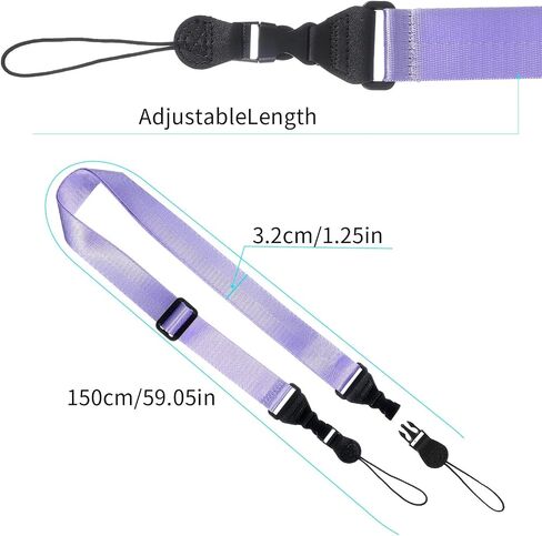 Adjustable Camera Neck Strap - Universal Tablet Shoulder Strap for Binocular, Laptop, Phone - Purple Nylon Lanyard in Saudi Arabia