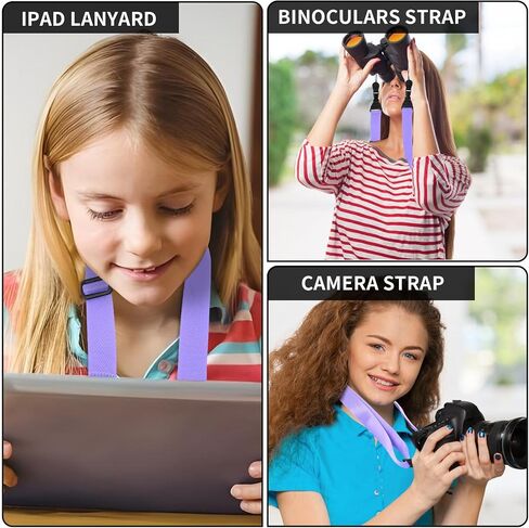 Adjustable Camera Neck Strap - Universal Tablet Shoulder Strap for Binocular, Laptop, Phone - Purple Nylon Lanyard in Saudi Arabia