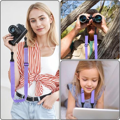 Adjustable Camera Neck Strap - Universal Tablet Shoulder Strap for Binocular, Laptop, Phone - Purple Nylon Lanyard in Saudi Arabia