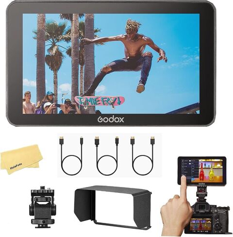 GODOX GM6S 4K HDMI 5.5" Ultra Bright Camera Monitor,1200nit Full HD 1920×1080 Resolution,160°H/160°V Ultra-Wide Viewing Angle,Lithium Battery/DC/Type-C Power Supply,25 Custom 3D LUT in Saudi Arabia