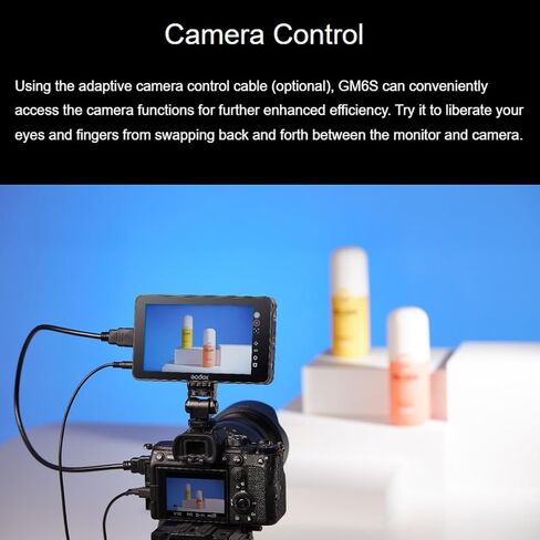 GODOX GM6S 4K HDMI 5.5" Ultra Bright Camera Monitor,1200nit Full HD 1920×1080 Resolution,160°H/160°V Ultra-Wide Viewing Angle,Lithium Battery/DC/Type-C Power Supply,25 Custom 3D LUT in Saudi Arabia