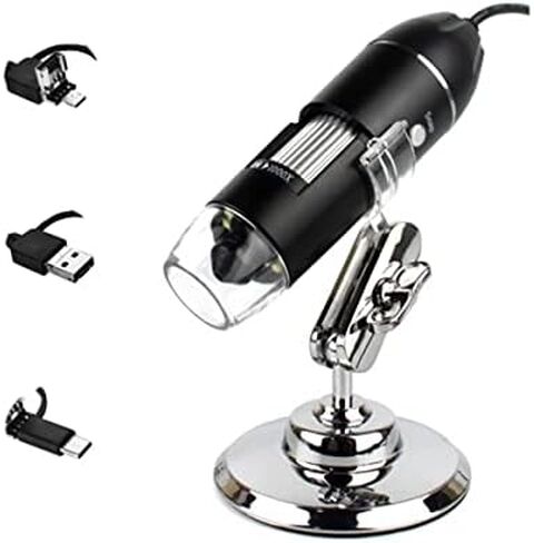 1600X Digital Microscope Camera with 8 LED Lights, Adjustable Magnification, High-Resolution Electronic Magnifier for Science, Inspection, and Education in Saudi Arabia