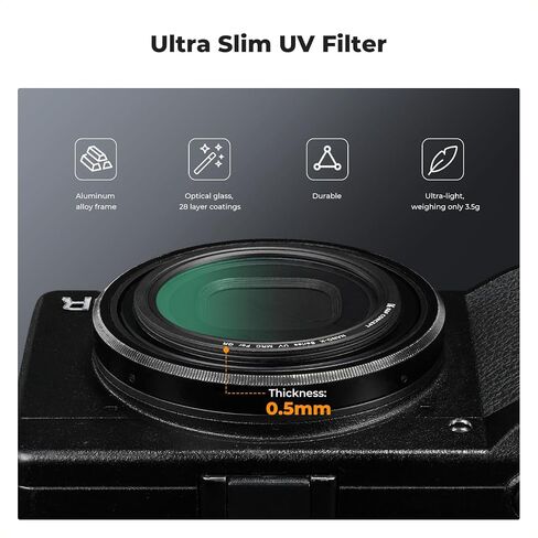 49mm Glimmerglass Shimmer Diffusion 1 Effect Filter + UV Protective Filter for Ricoh GR IIIx + 42-49mm Filter Adapter Ring in Saudi Arabia