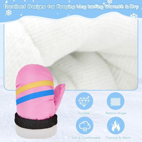 Zando Waterproof Toddler Snow Gloves Kids Mittens Winter Warm Thermal Long Cuff Boys Girls Children Ski Cold Weather Outdoor in Saudi Arabia