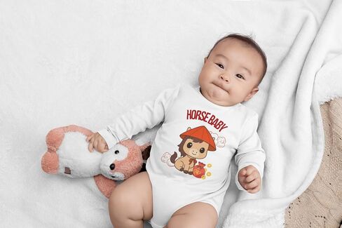 Horse Baby Bodysuit, Baby Horse Outfit for Newborn Clothes, Lunar New Year 2026 Zodiac in Saudi Arabia