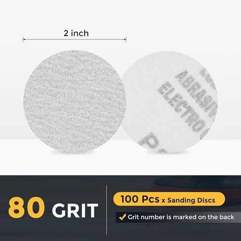 HARFINGTON 50 Pcs 5 Inch Sanding Disc 120 Grit Hook and Loop Sandpaper Random Orbital Sander Pads for Woodworking Automotive Metal Polishing, White in Saudi Arabia