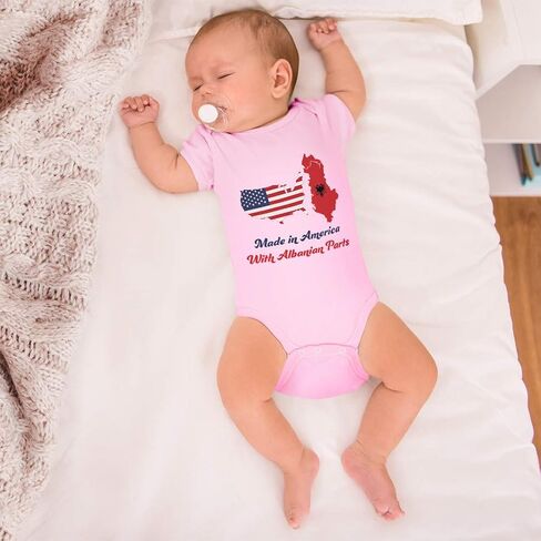 Cute Rascals Baby Bodysuit Made in America with Albanian Parts Boy & Girl Baby Clothes Funny Cotton A White Design Only 12 Months in Saudi Arabia