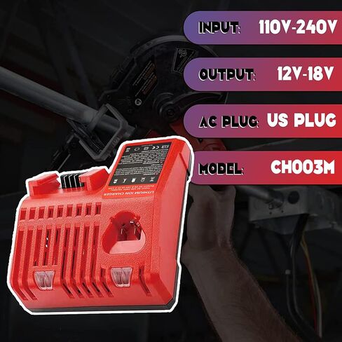 بديل 8.0 أمبير لبطارية ميلووكي 18 فولت وشاحن متوافق مع بطارية ميلووكي 18 فولت 48-11-1860 48-11-1850 48-11-1862 48-11-1828(8.0 أمبير) in Kuwait