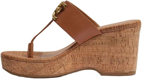 صندل Sam Edelman Yardlie Cuoio بكعب ويدج بني وحزام جلدي سهل الارتداء in Kuwait