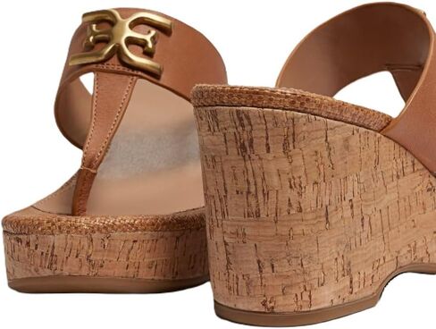 صندل Sam Edelman Yardlie Cuoio بكعب ويدج بني وحزام جلدي سهل الارتداء in Kuwait