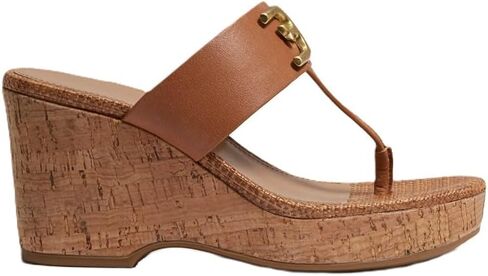 صندل Sam Edelman Yardlie Cuoio بكعب ويدج بني وحزام جلدي سهل الارتداء in Kuwait