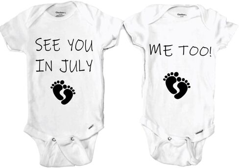 See You In.. Me too! Twin bodysuit Pregnancy announcement in Saudi Arabia