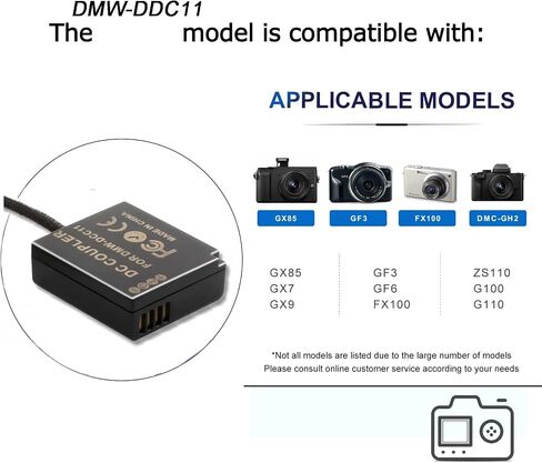 Braided Cable TYPE-C to DMW-DCC6 DC Coupler DMW-BMB9 Dummy Bttery for Panasonic FZ40K FZ45K FZ47K FZ48K FZ60 FZ62 FZ70 FZ72 in Saudi Arabia