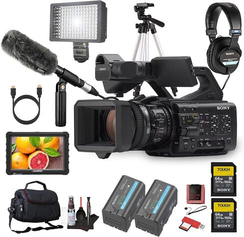 كاميرا فيديو سوني PXW-Z300 3-CMOS XDCAM | كاميرا فيديو احترافية مثبتة على الكتف | شاشة 4K + ميكروفون ECM-VG1 + سماعات رأس + 2 × بطارية BP-U35 + 2 × بطاقة ذاكرة قوية سعة 64 جيجابايت + حقيبة كبيرة + المزيد in Saudi Arabia