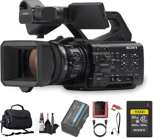 Sony PXW-Z300 3-CMOS XDCAM Camcorder | Shoulder-Mount Professional Video Camera with 17x Zoom Lens 80GB CFexpress Card + BP-U35 Battery + Large Case + Card Reader + More in Saudi Arabia