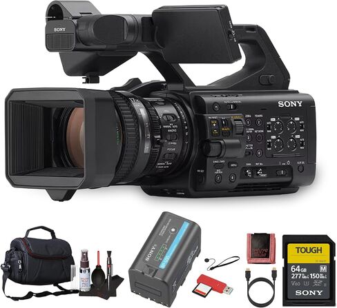Sony PXW-Z300 3-CMOS XDCAM Camcorder | Shoulder-Mount Professional Video Camera with 17x Zoom Lens | 64GB Tough Memory Card + Large Case + Card Reader + Memory Wallet + Cap Keeper + More in Saudi Arabia