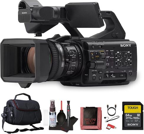Sony PXW-Z300 3-CMOS XDCAM Camcorder | Shoulder-Mount Professional Video Camera with 17x Zoom Lens | 64GB Tough Memory Card + Large Case + Card Reader + Memory Wallet + Cap Keeper + More in Saudi Arabia