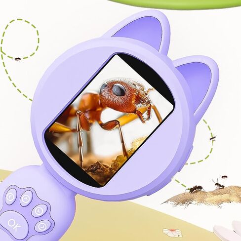 Fafeicy Handheld Digital Microscope with 2 Inch IPS Screen and 8 LED Lights Portable Scientific Tool for Kids Outdoor Exploration Indoor Study in Saudi Arabia