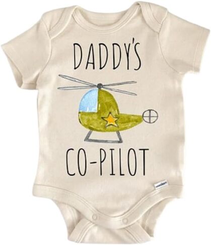 Helicopter Airplane Pilot Copilot - Baby Boy Girl Clothes Infant Bodysuit Funny Cute Newborn in Saudi Arabia