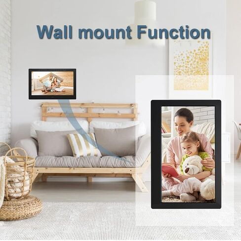 HD Smart WiFi Digital Photo Frame HD Advertising Machine Shopping Mall Monitor Stand Player 1280x800 IPS LCD Touch Screen Wall-Mounted (Black 8-inch) Digital Photo Frame (Black 7-inch) in Saudi Arabia