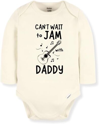 Baby Bodysuit, Kids & Toddler T-Shirt – 'Can't Wait to Jam with Daddy' Guitar Design Gift for New Dads in Saudi Arabia